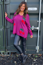 Joan Cherry Knitted Jumper Berry Berry - Joan Cherry Knitted Jumper Berry