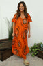 Philomena Circle Print Dress Orange