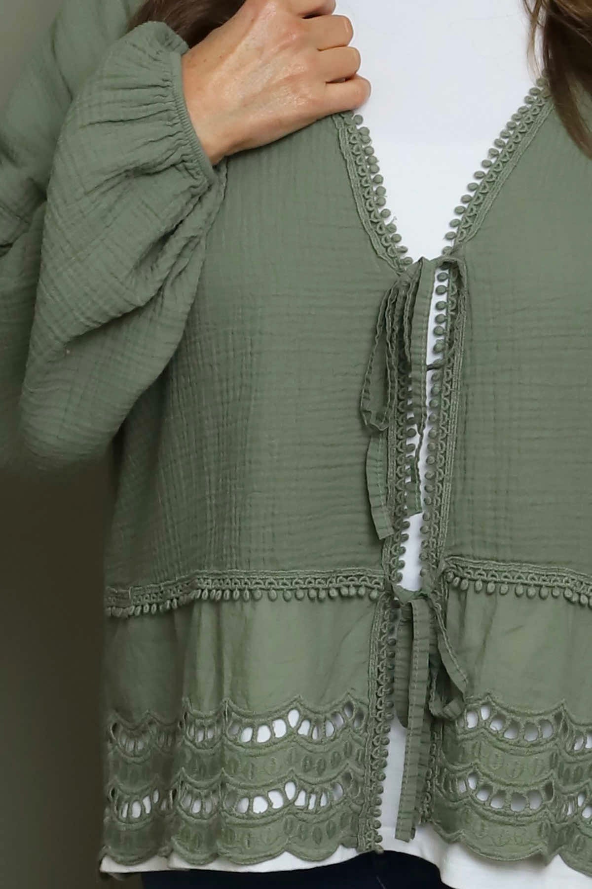 Kalkan Crinkle Cotton Jacket Khaki
