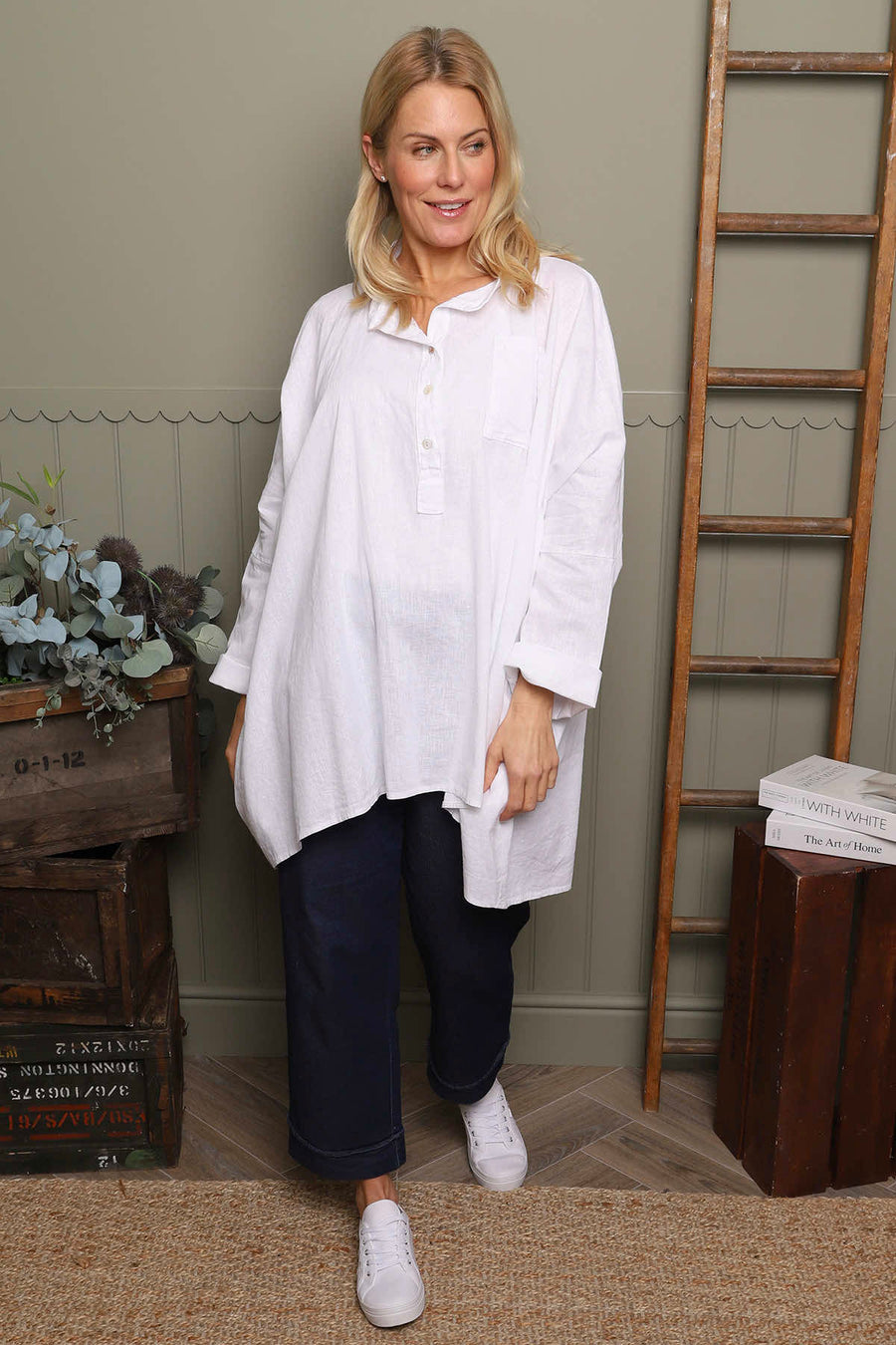 Adrielle Linen Shirt White