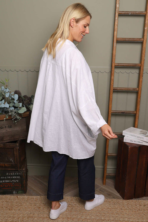 Adrielle Linen Shirt White - Image 4