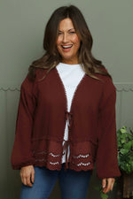 Kalkan Crinkle Cotton Jacket Wine Wine - Kalkan Crinkle Cotton Jacket Wine