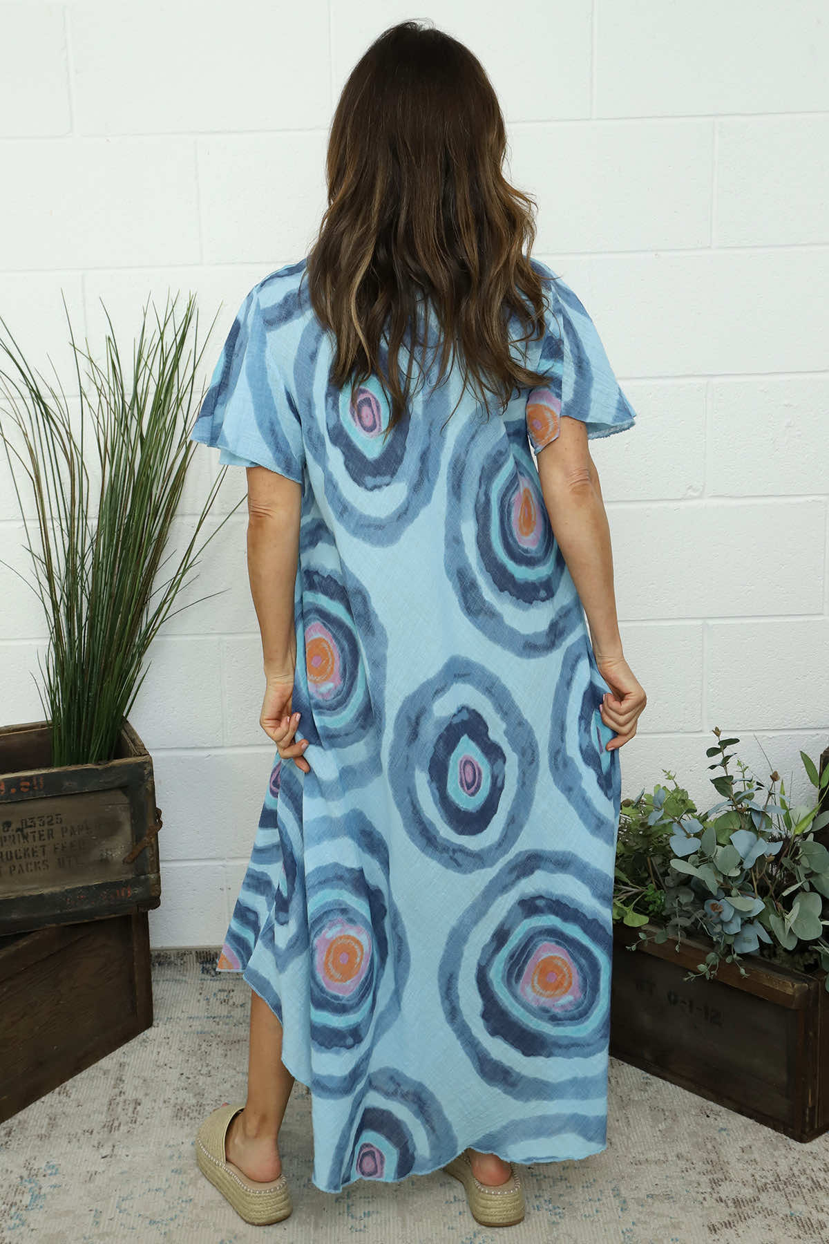 Philomena Circle Print Dress Blue
