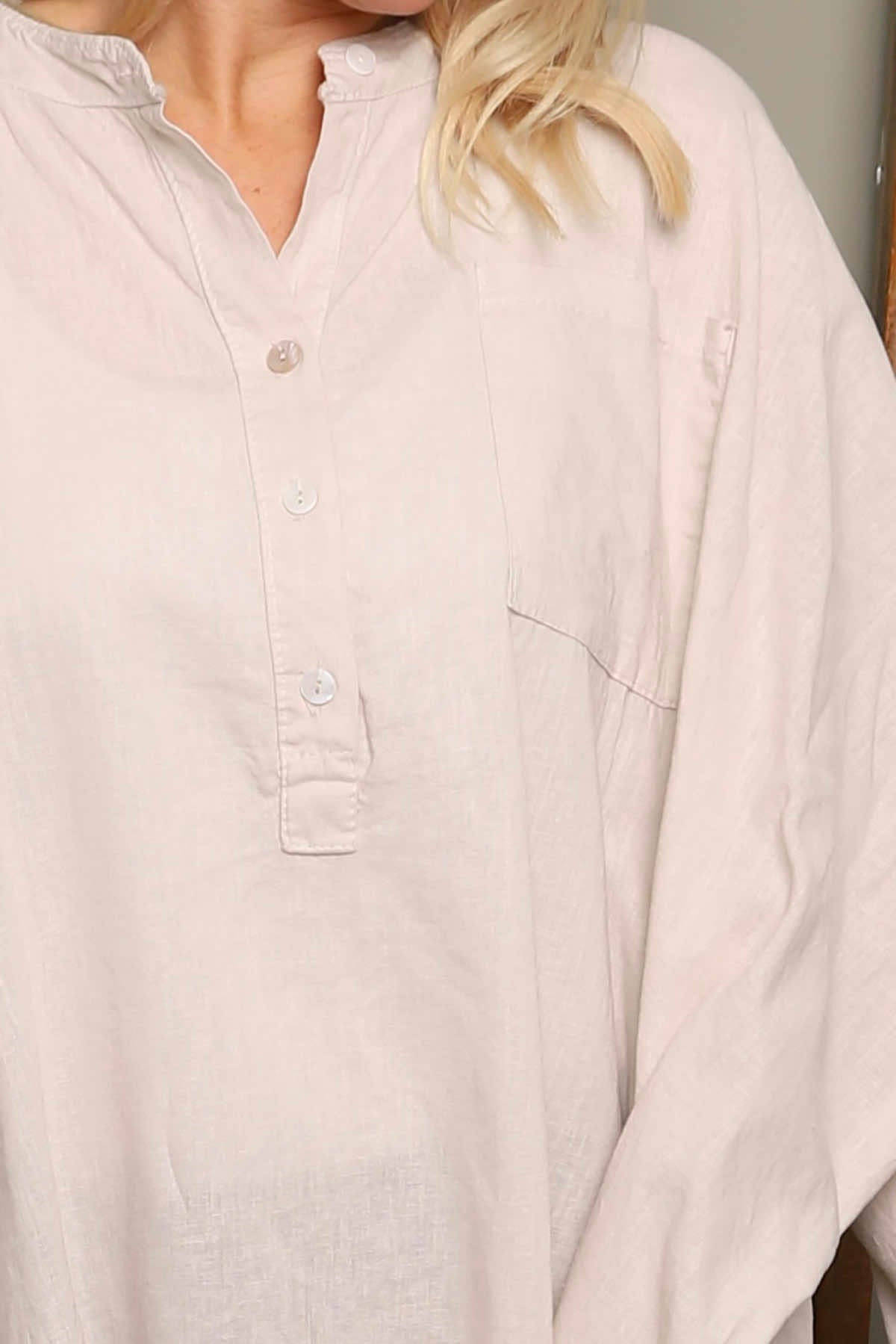 Adrielle Linen Shirt Stone