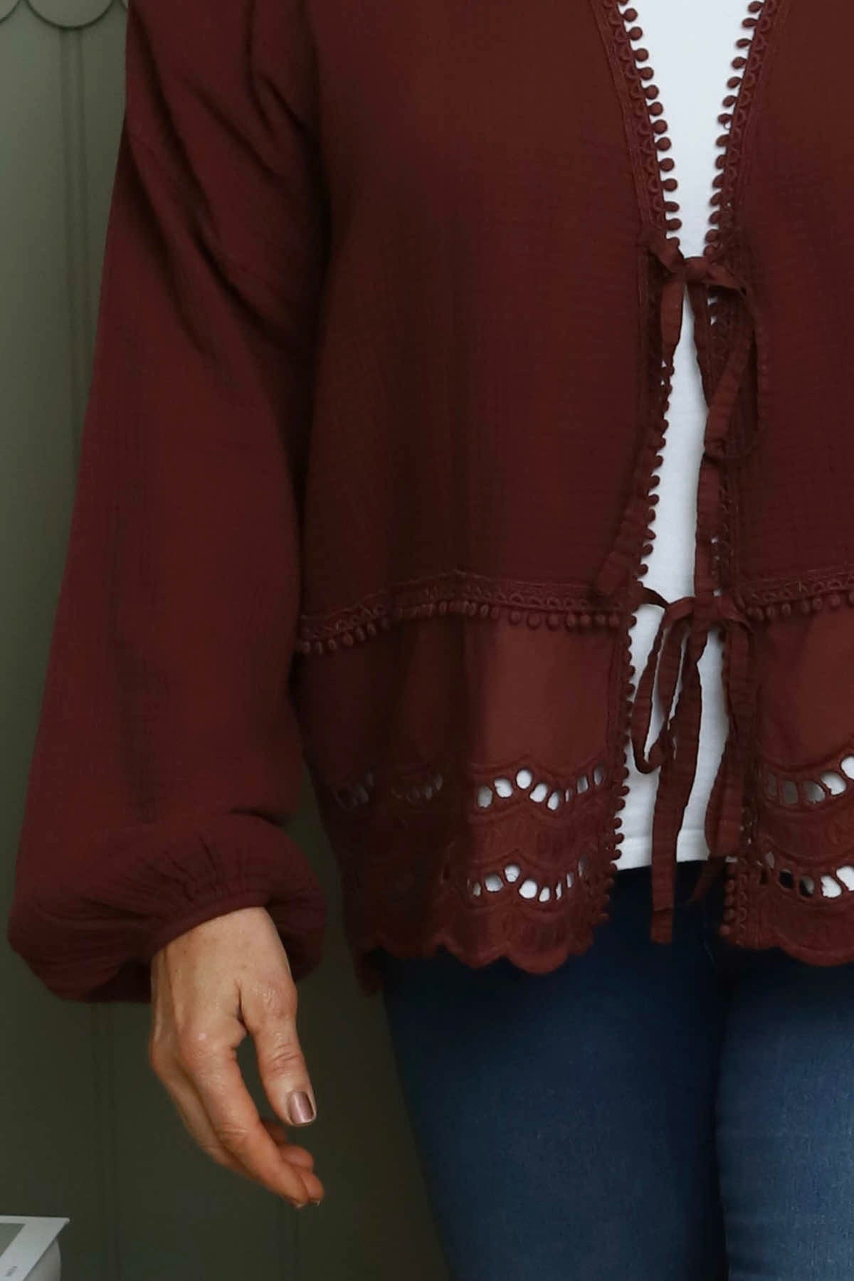 Kalkan Crinkle Cotton Jacket Wine
