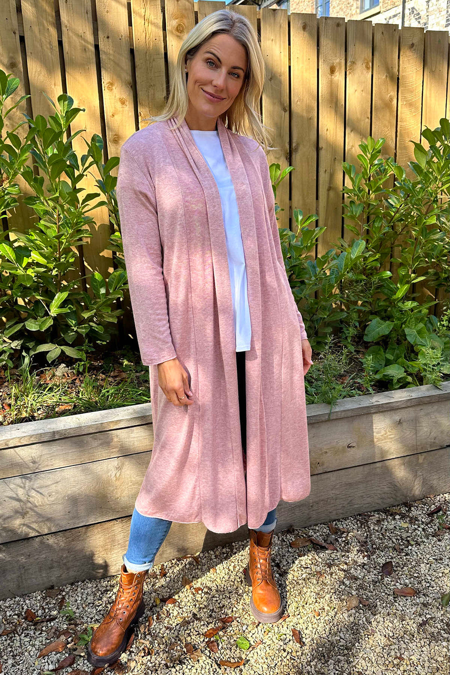 Alex Waterfall Cardigan Pink