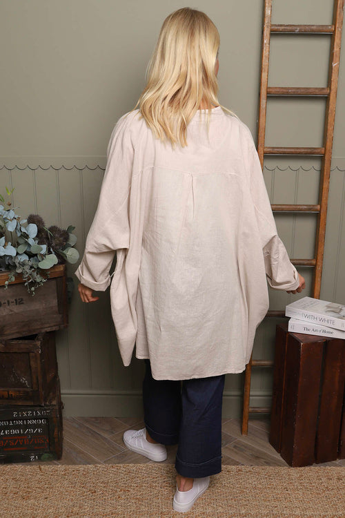 Adrielle Linen Shirt Stone - Image 4