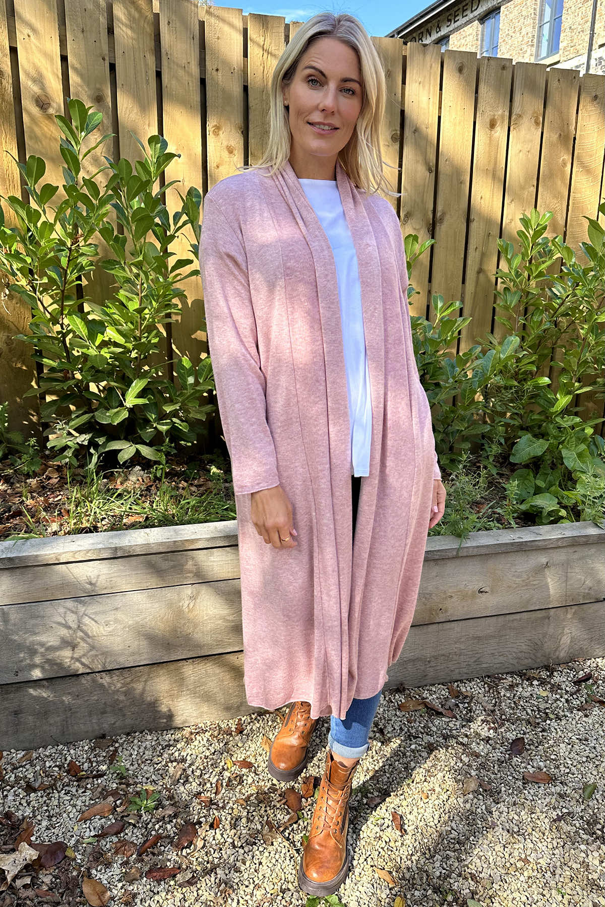 Alex Waterfall Cardigan Pink