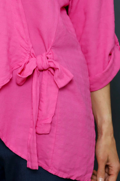 Shyla Check Wrap Top Fuchsia - Image 3