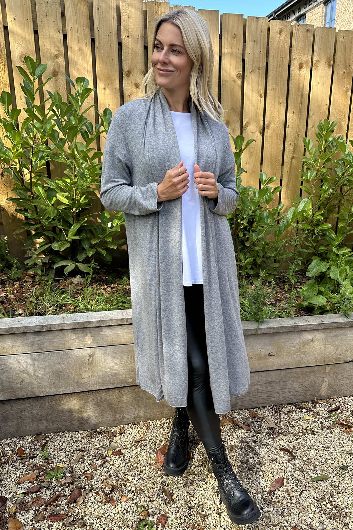 Alex Waterfall Cardigan Grey