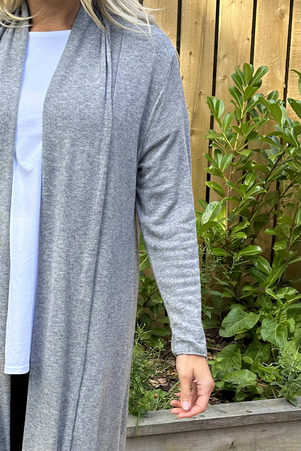 Alex Waterfall Cardigan Grey