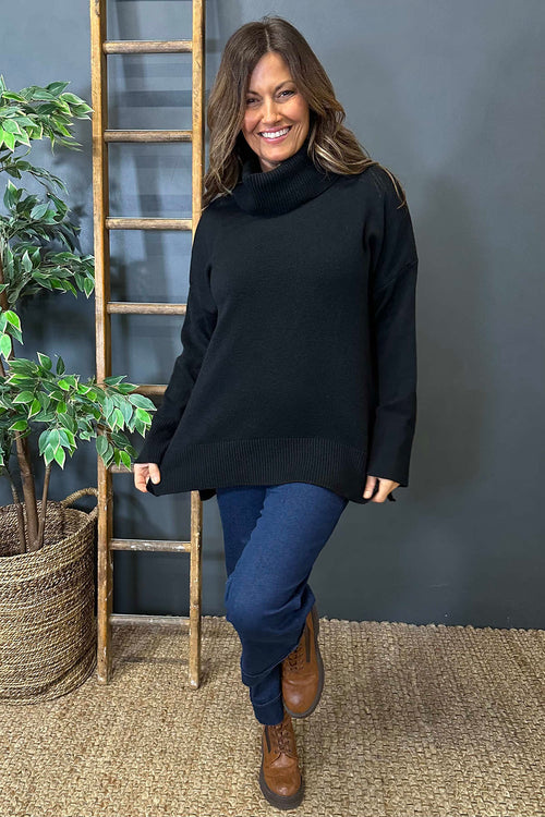 Astrid Polo Neck Knitted Jumper Black