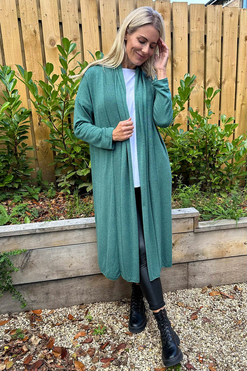 Alex Waterfall Cardigan Jade Green - Image 3