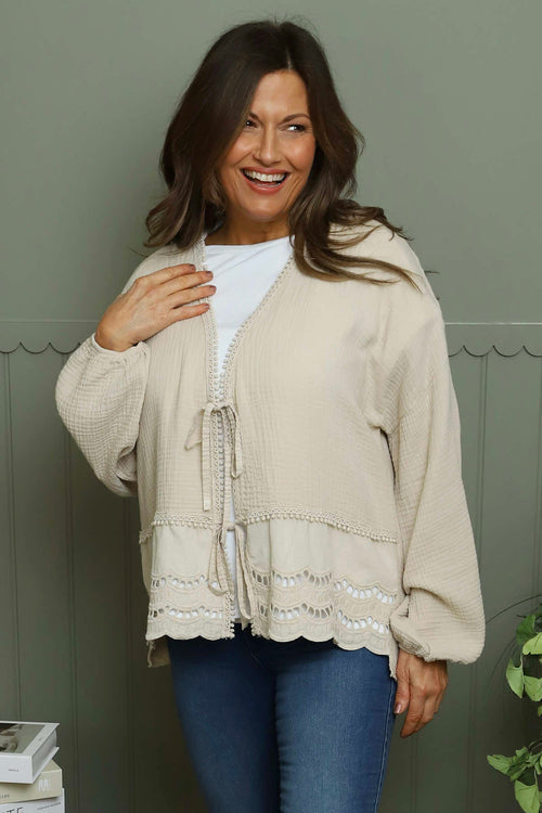 Kalkan Crinkle Cotton Jacket Stone - Image 2