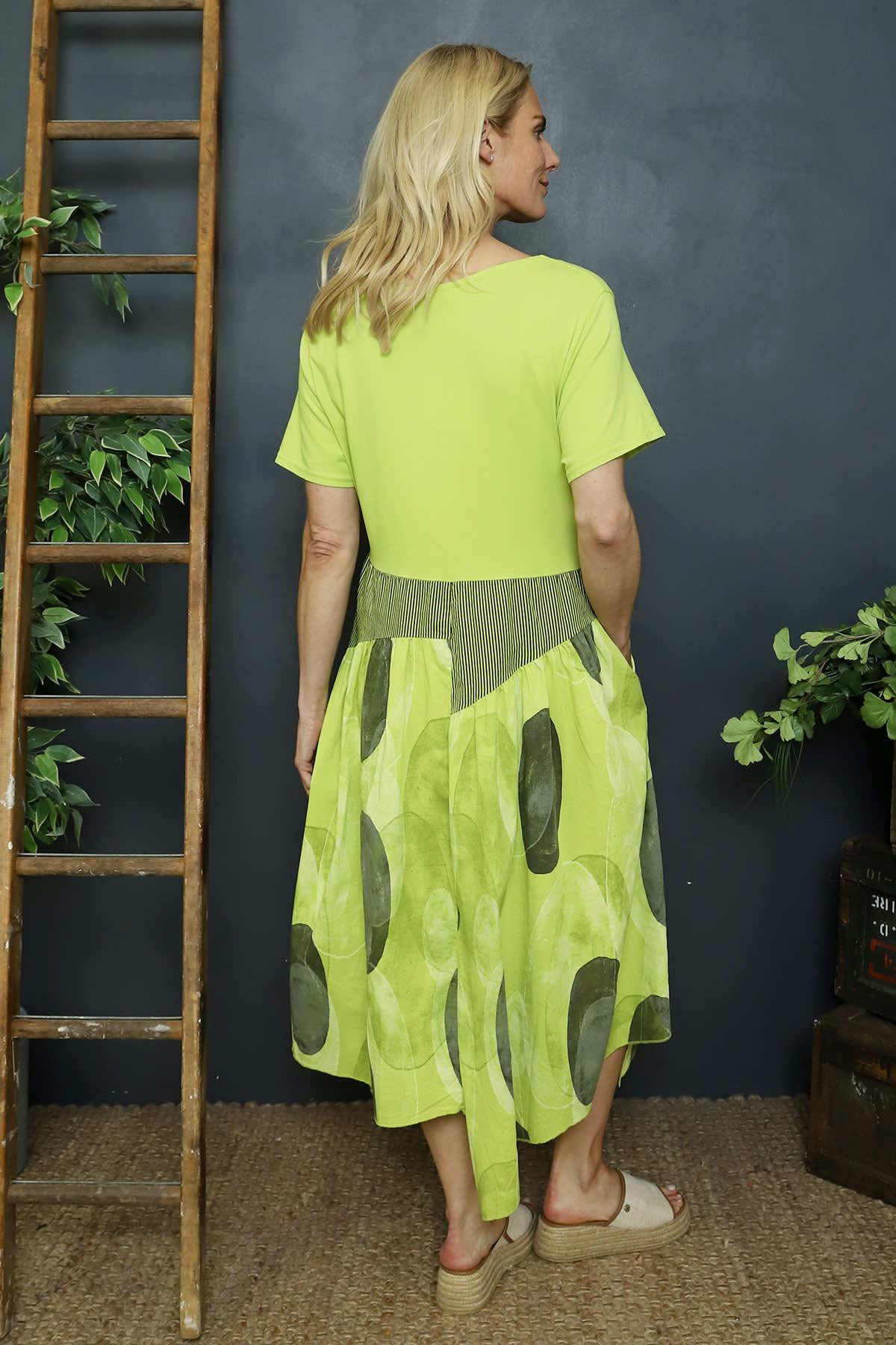 Hepworth Pebble Cotton Dress Lime