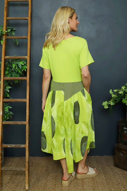 Hepworth Pebble Cotton Dress Lime - Image 4