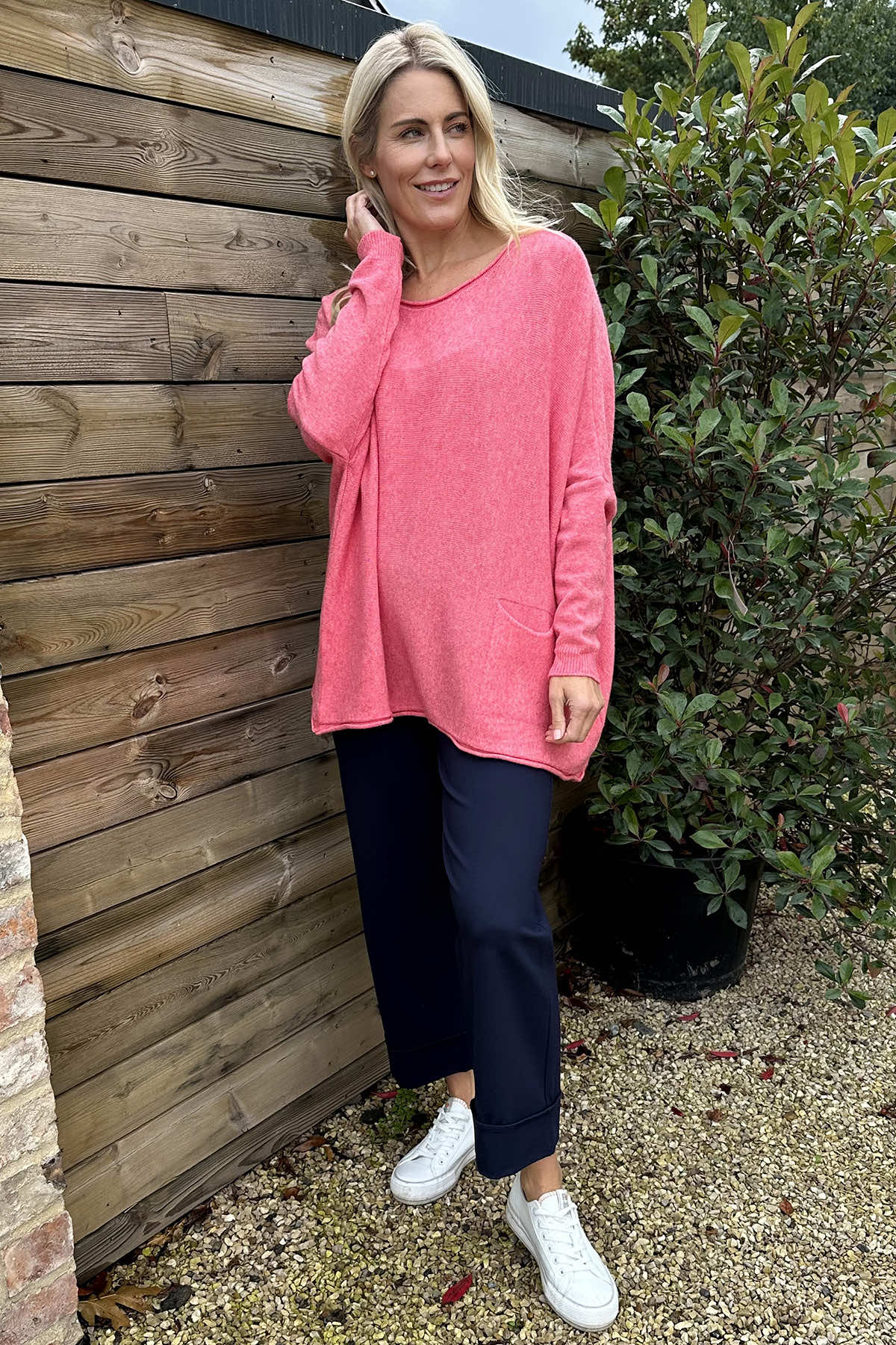 Ferne Pocket Knitted Jumper Pink