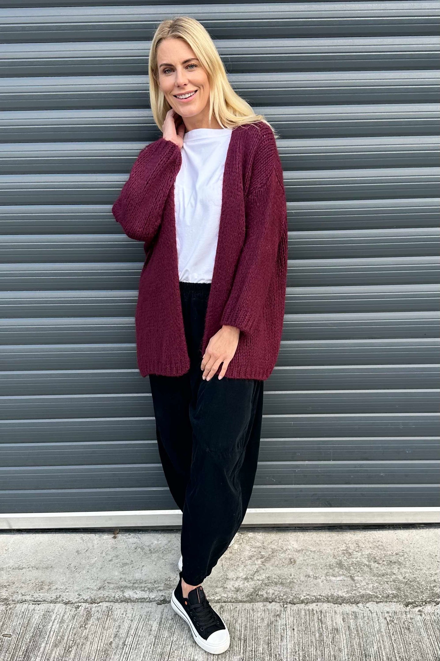 Annie Knitted Cardigan Wine