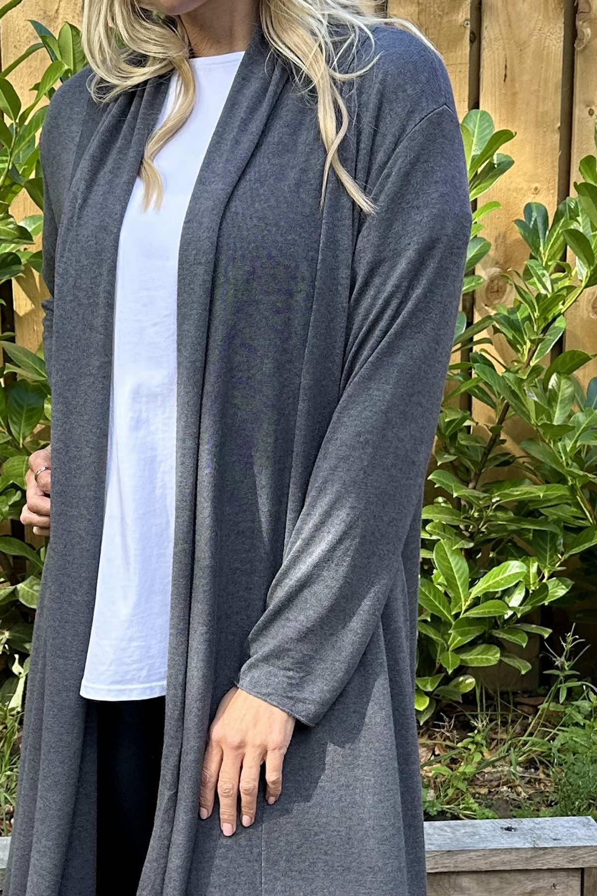 Alex Waterfall Cardigan Mid Grey