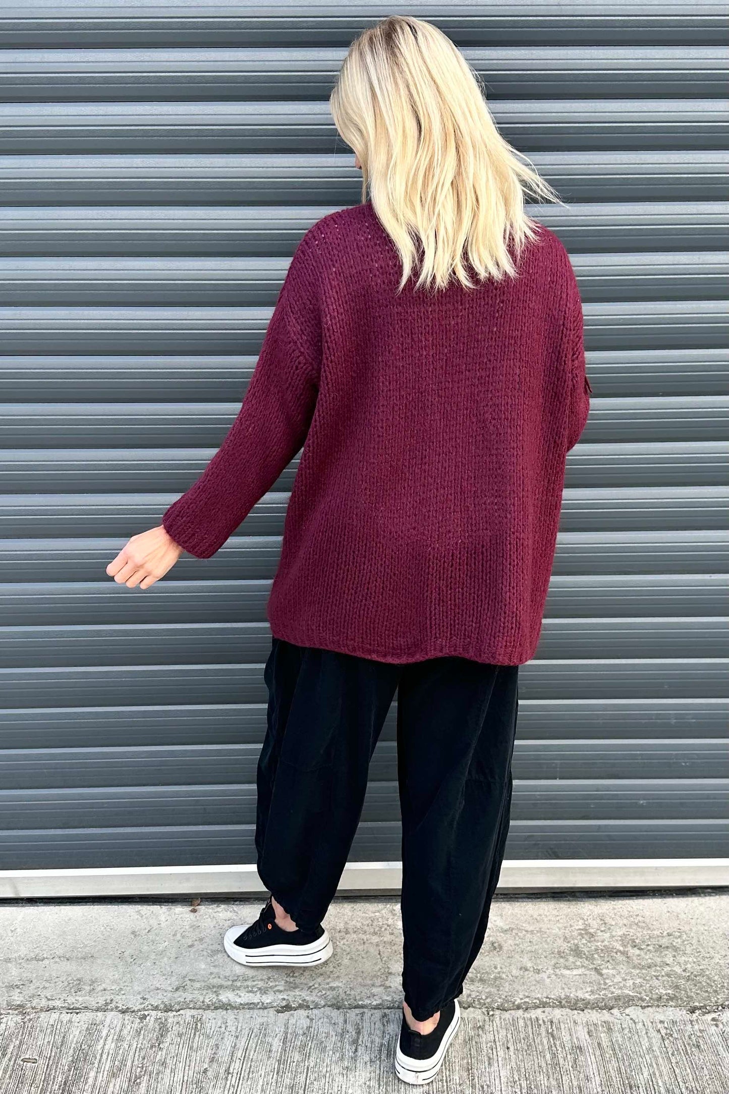 Annie Knitted Cardigan Wine