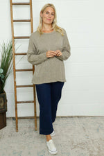 Sierra Sparkle Stripe Knitted Top Mocha Mocha - Sierra Sparkle Stripe Knitted Top Mocha