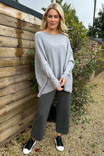 Ferne Pocket Knitted Jumper Mid Grey Mid Grey - Ferne Pocket Knitted Jumper Mid Grey