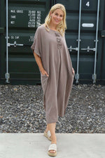 Idella Flower Cotton Dress Mocha Mocha - Idella Flower Cotton Dress Mocha