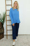 Sierra Sparkle Stripe Knitted Top Cobalt