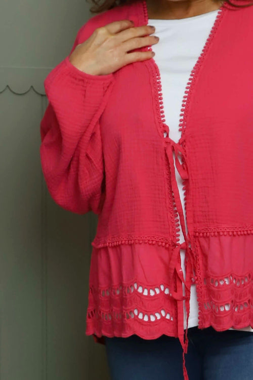 Kalkan Crinkle Cotton Jacket Fuchsia - Image 4