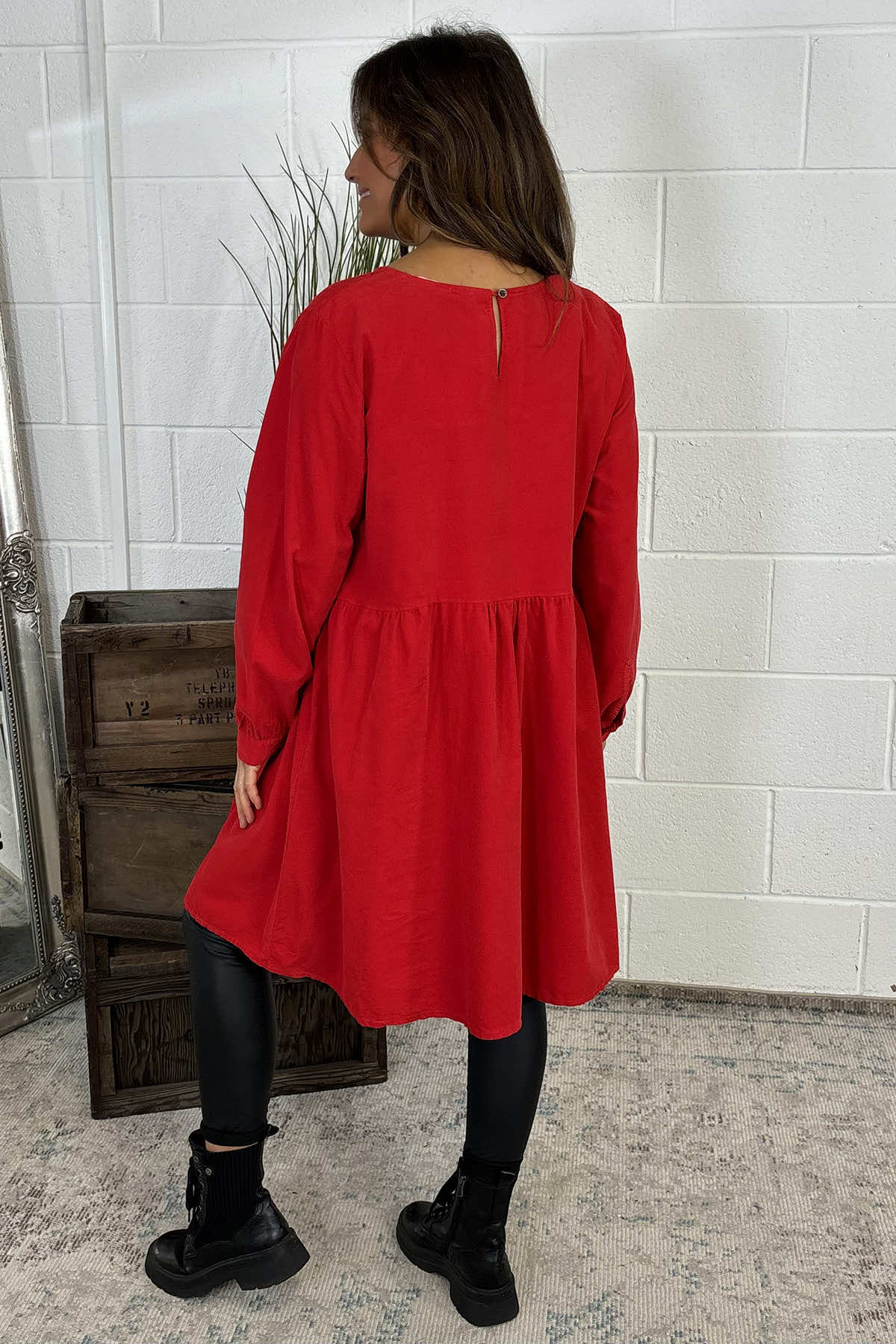 Andrea Needlecord Tunic Red