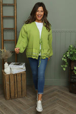 Kalkan Crinkle Cotton Jacket Olive Olive - Kalkan Crinkle Cotton Jacket Olive