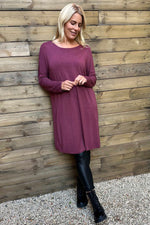 Maggie Knitted Tunic Wine Wine - Maggie Knitted Tunic Wine