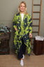 Avice Ink Print Linen Jacket Green