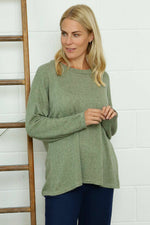 Sierra Sparkle Stripe Knitted Top Khaki Khaki - Sierra Sparkle Stripe Knitted Top Khaki