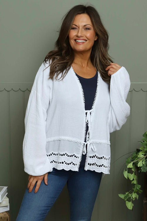 Kalkan Crinkle Cotton Jacket White - Image 2