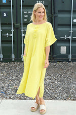 Idella Flower Cotton Dress Yellow Yellow - Idella Flower Cotton Dress Yellow