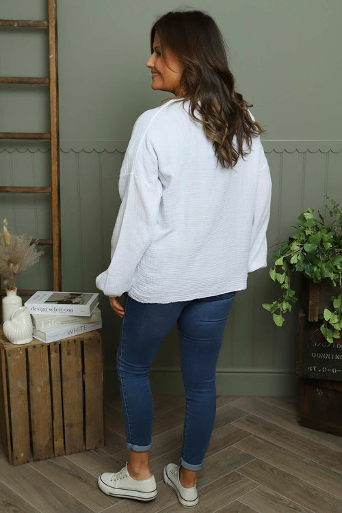 Kalkan Crinkle Cotton Jacket White - Image 4