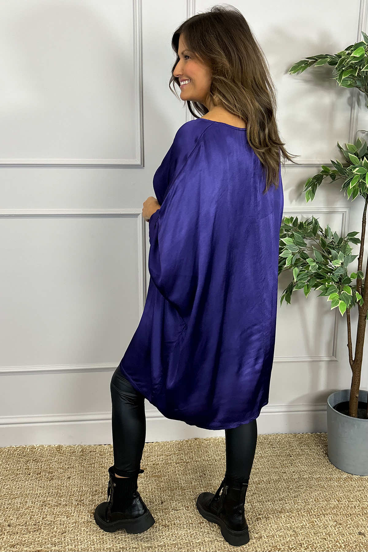 Monica Slouch Satin Top Purple