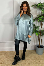 Monica Slouch Satin Top Grey Grey - Monica Slouch Satin Top Grey