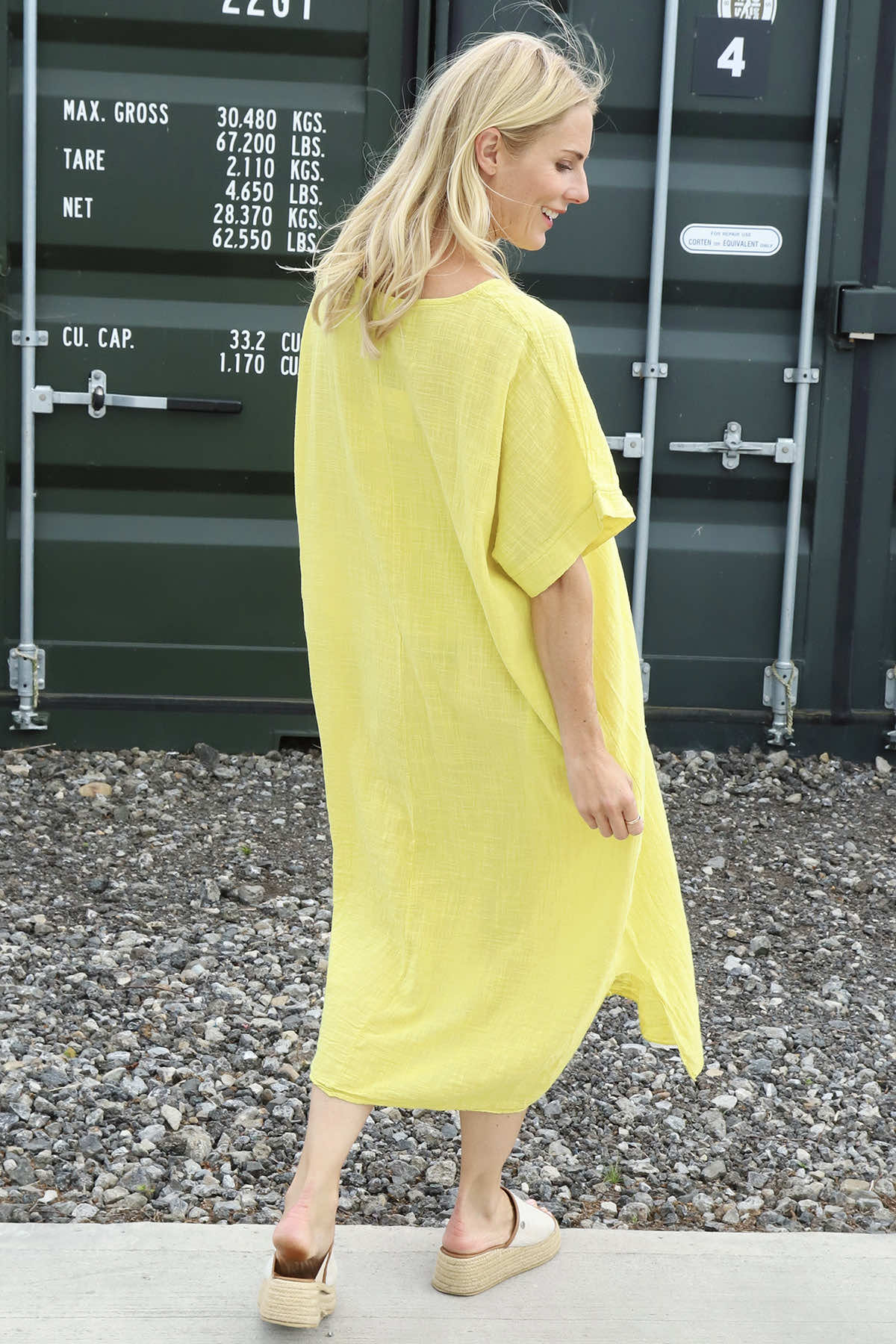 Idella Flower Cotton Dress Yellow