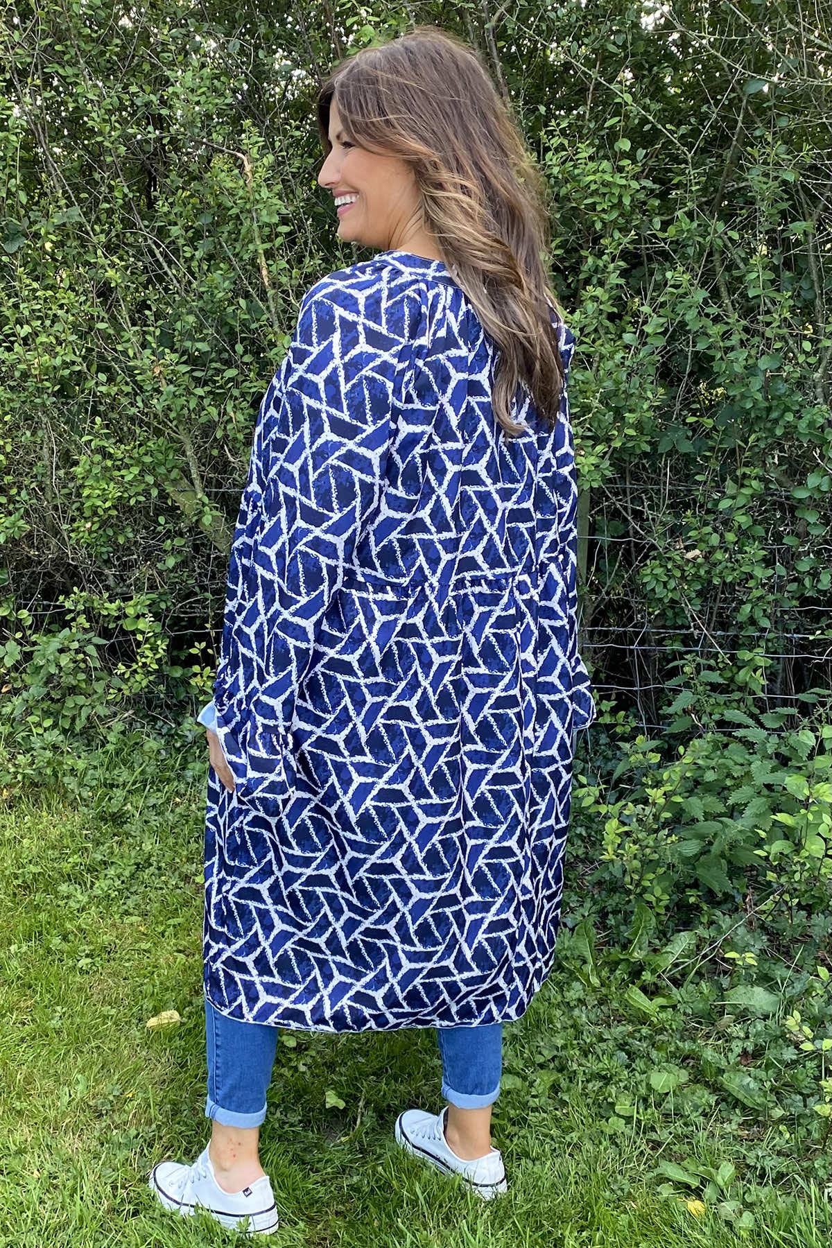 Heidi Print Dress Navy