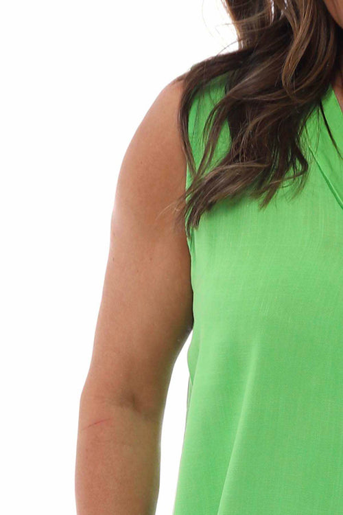 Aleni V-Neck Sleeveless Top Green - Image 3