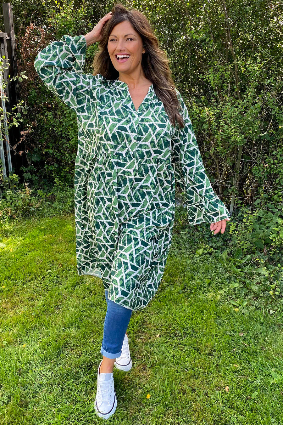 Heidi Print Dress Green