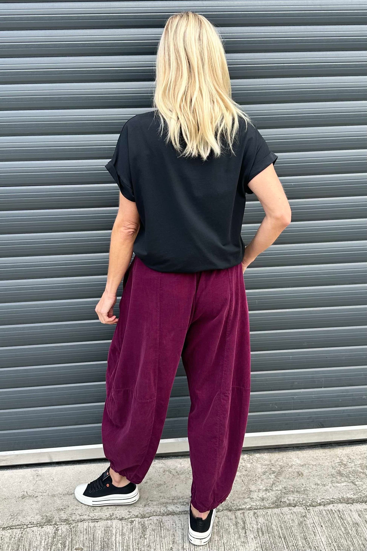 Kimberly Needlecord Trousers Burgundy