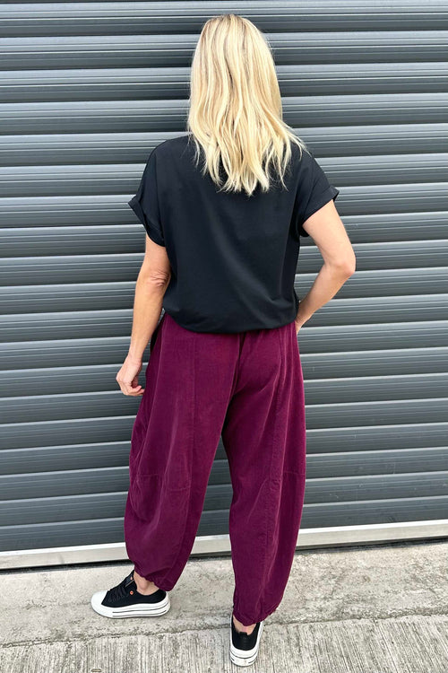 Kimberly Needlecord Trousers Burgundy - Image 3