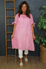 Palmina Stripe Cotton Dress Fuchsia