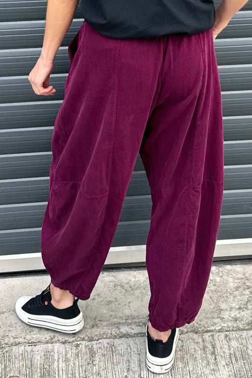 Kimberly Needlecord Trousers Burgundy - Image 4