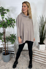 Emmeline Cowl Neck Cotton Top Stone Stone - Emmeline Cowl Neck Cotton Top Stone