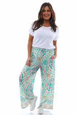 Corzano Tie Dye Palazzo Pants Aqua Aqua - Corzano Tie Dye Palazzo Pants Aqua