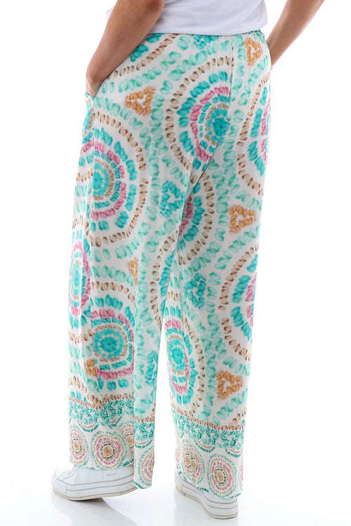 Corzano Tie Dye Palazzo Pants Aqua - Image 7